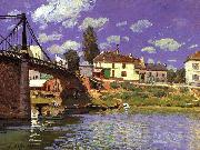 Alfred Sisley The Bridge at Villeneuve la Garenne oil painting